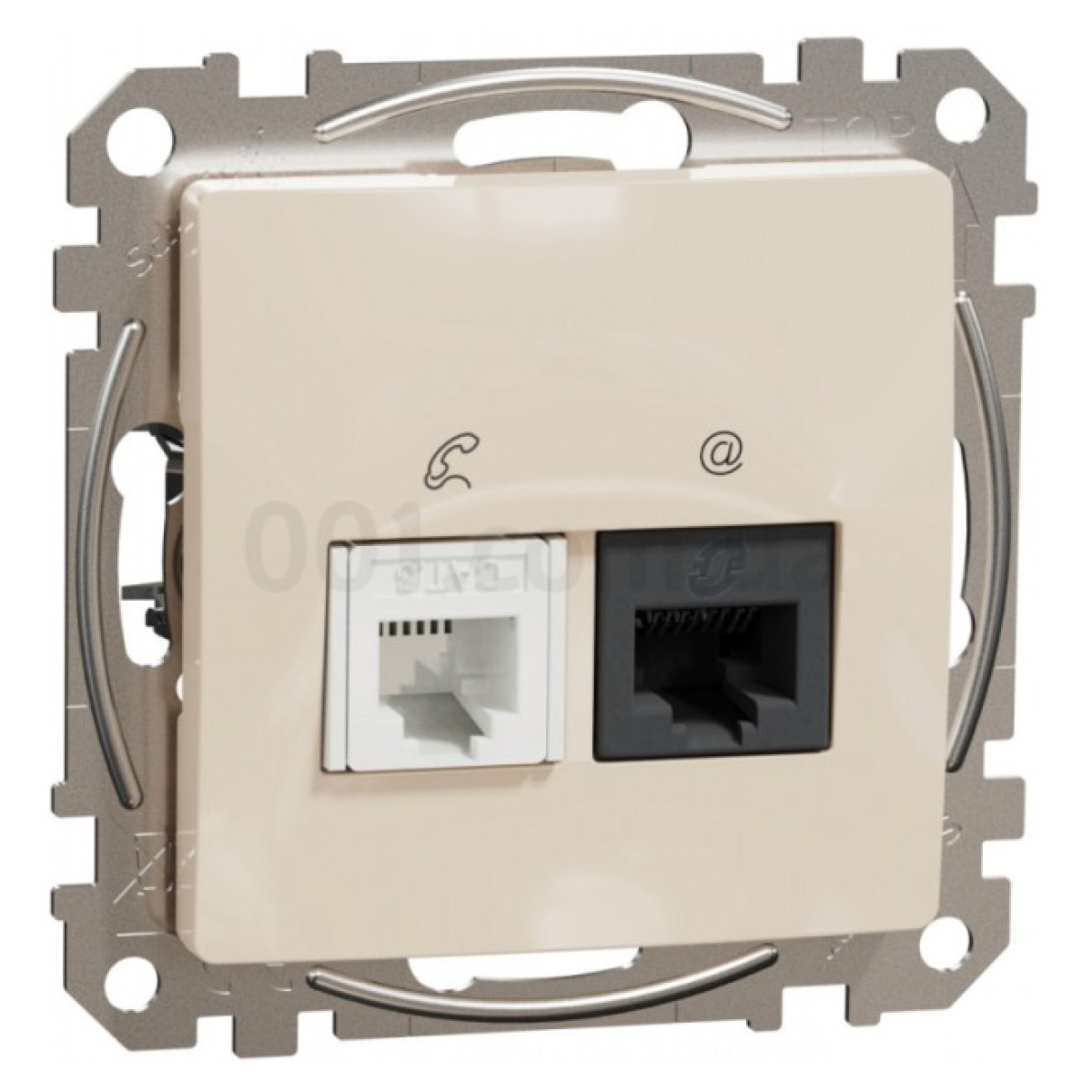 Розетка телефонная RJ11 + компьютерная RJ45 кат.6 UTP Sedna Design & Elements бежевая, Schneider Electric 256_256.jpg