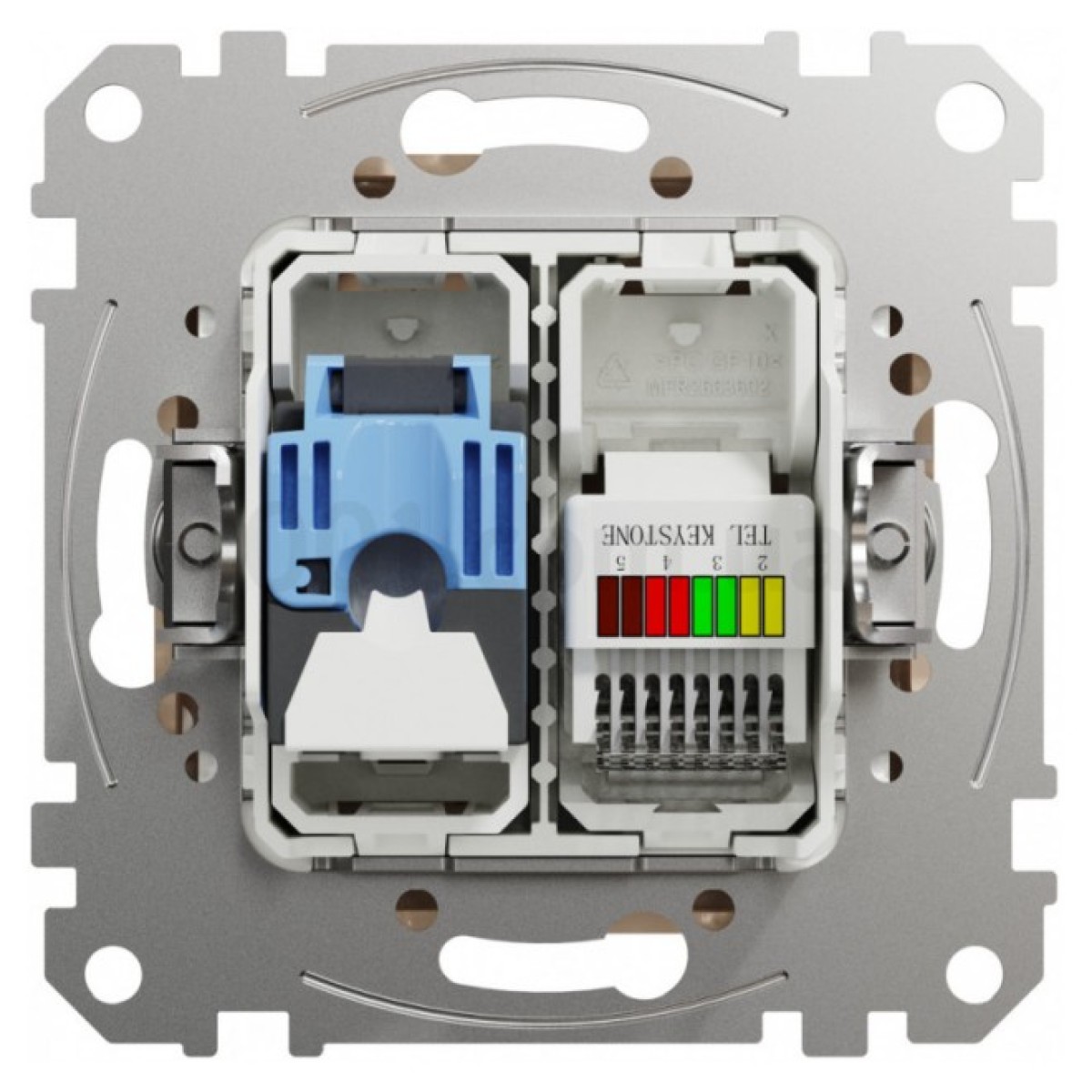 Розетка телефонная RJ11 + компьютерная RJ45 кат.6 UTP Sedna Design & Elements бежевая, Schneider Electric 98_98.jpg - фото 8