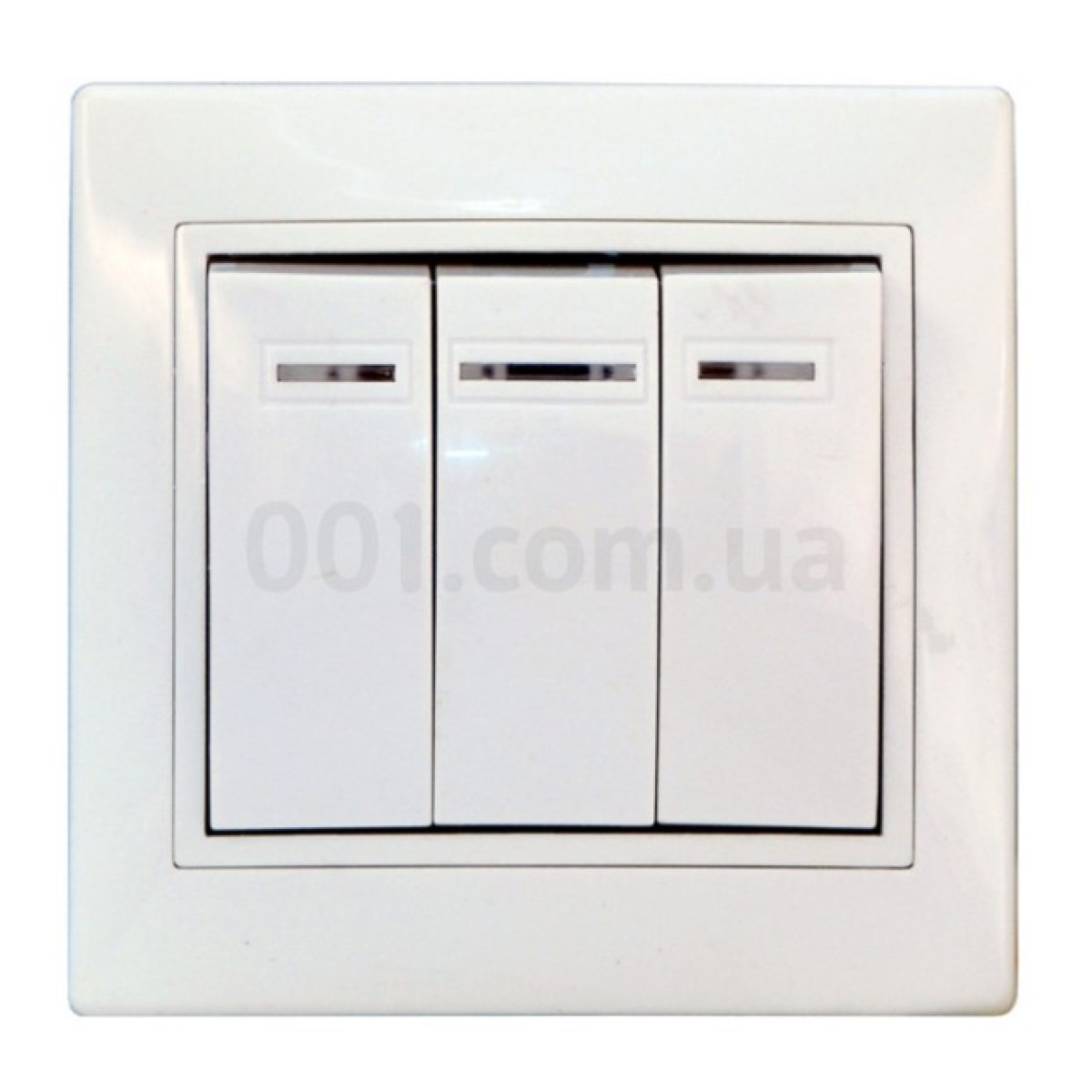 Выключатель трехклавишный с подсветкой белый BBсб10-3-1-Fl-W серия FL, АСКО-УКРЕМ 256_256.jpg
