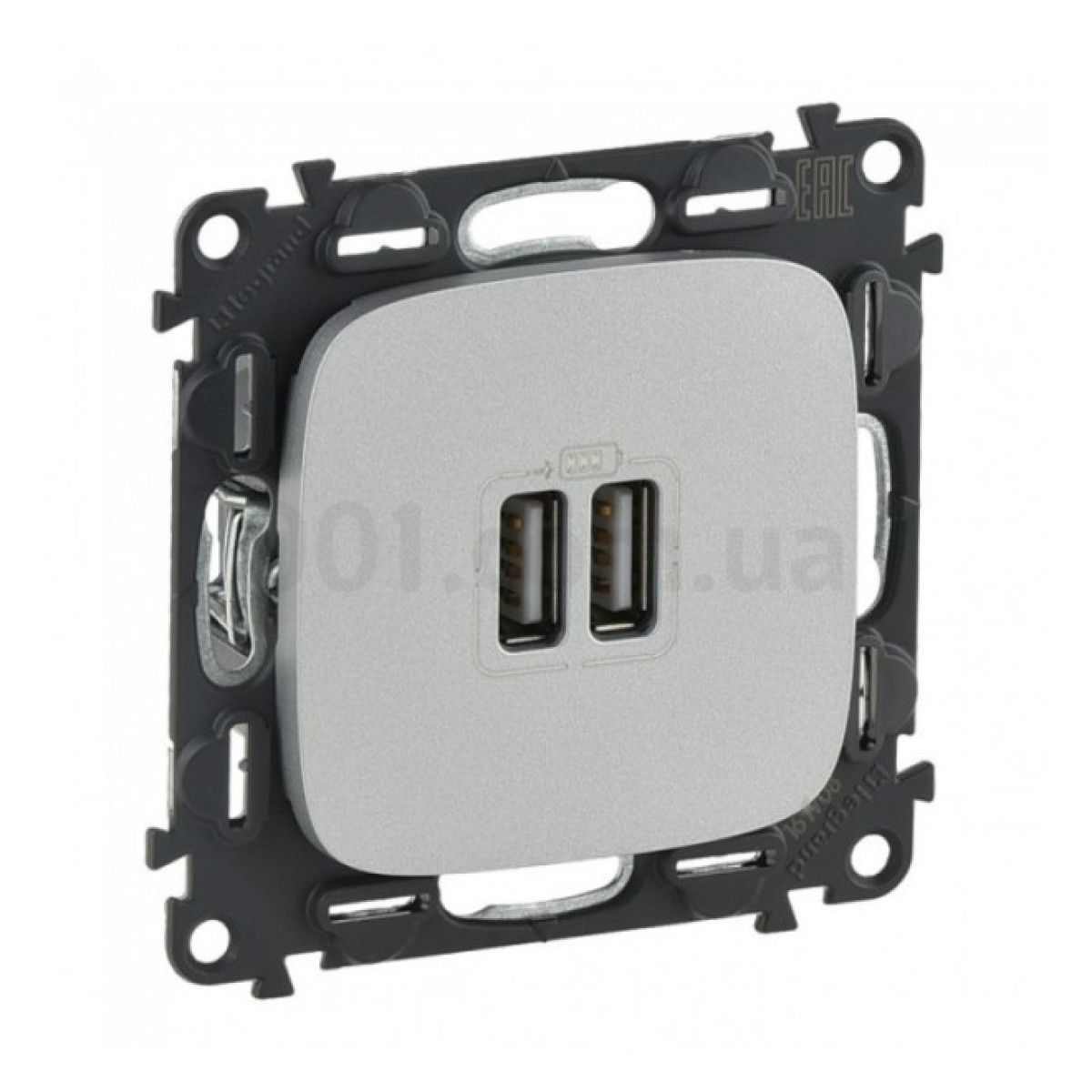 Розетка USB двойная Valena Allure алюминий, Legrand 256_256.jpg