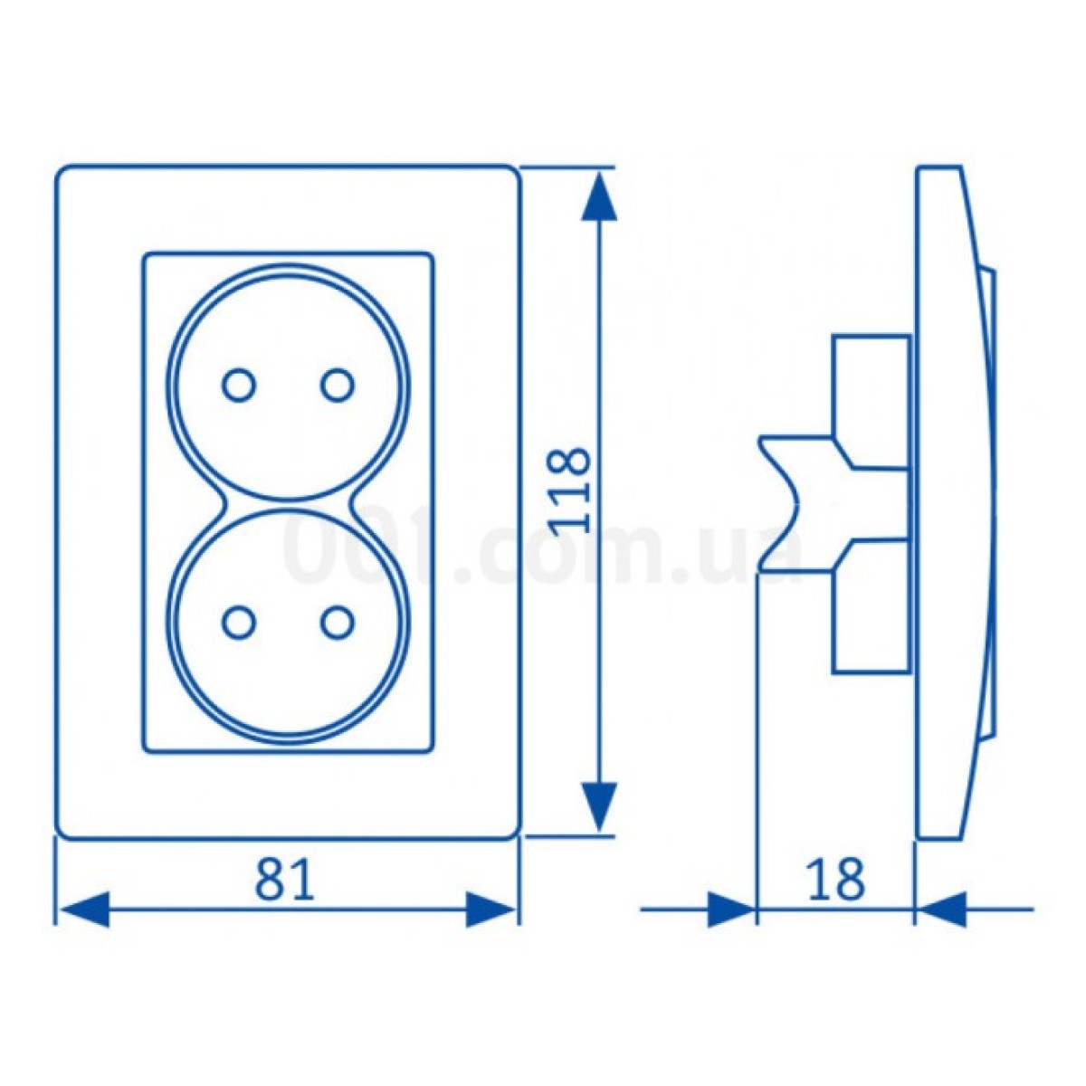 Розетка двойная без заземления белая PB16/2-Fl-W серия FL, АСКО-УКРЕМ 98_98.jpg - фото 2