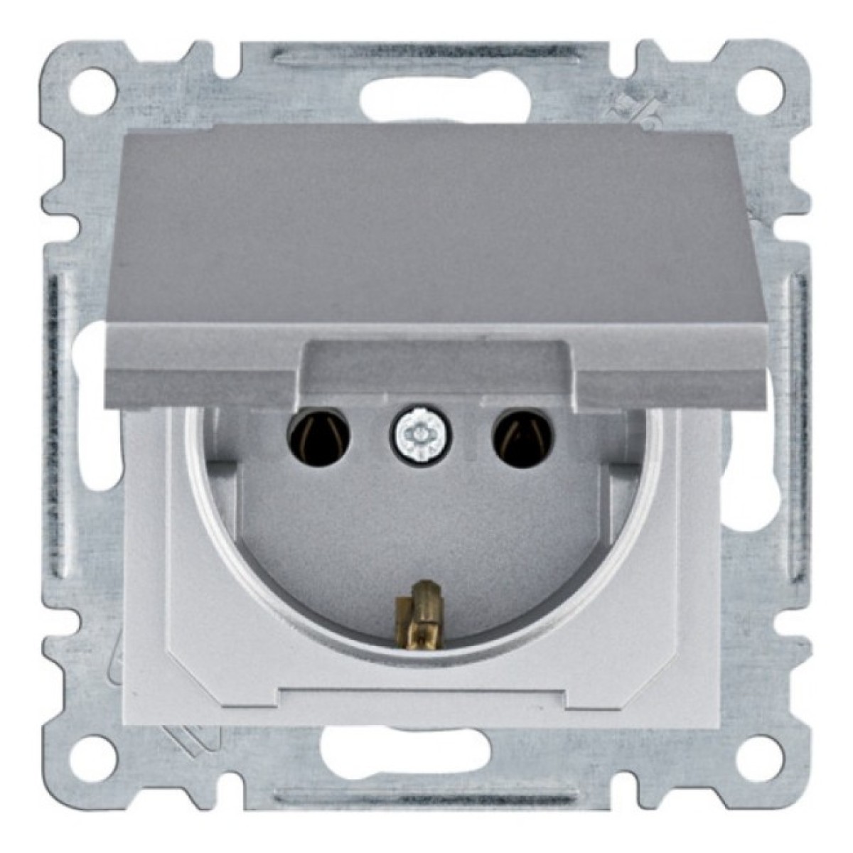 Розетка с з/к с крышкой Lumina серебристая 16А/230В, Hager 256_256.jpg