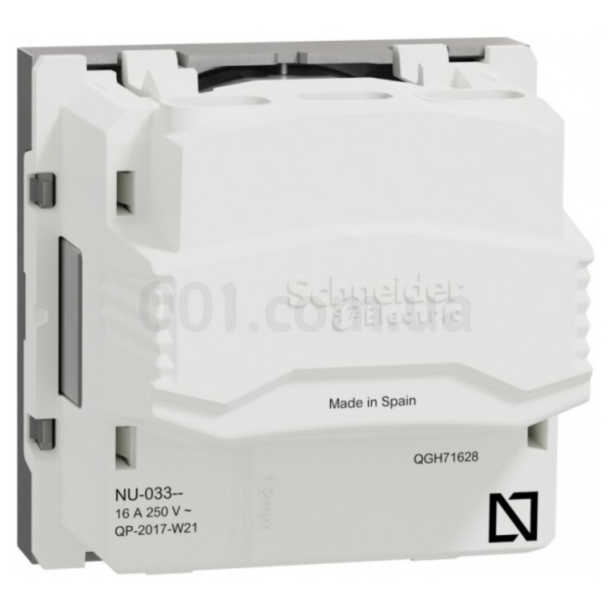 Розетка без з/к с шторками 16А 2 модуля (винтовые зажимы) Unica New алюминий, Schneider Electric 98_98.jpg - фото 3