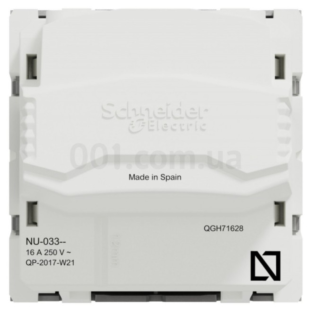 Розетка без з/к с шторками 16А 2 модуля (винтовые зажимы) Unica New алюминий, Schneider Electric 98_98.jpg - фото 4