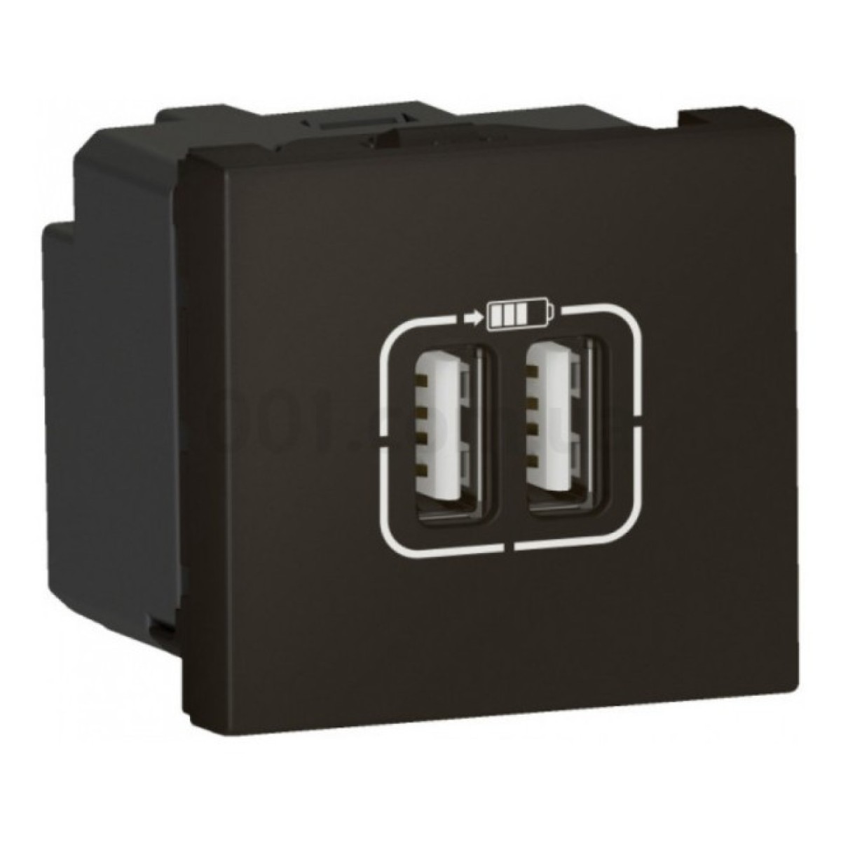 Розетка USB двойная 2 модуля Mosaic черная, Legrand 256_256.jpg