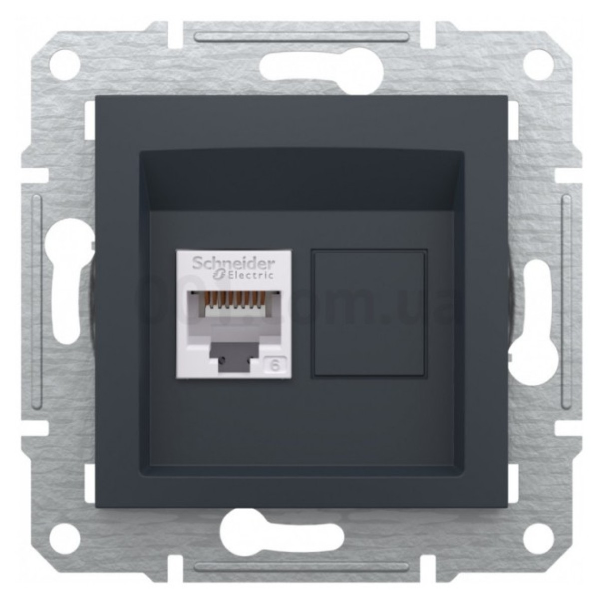 Розетка компьютерная (RJ45) кат.6 UTP Asfora антрацит, Schneider Electric 98_98.jpg - фото 5