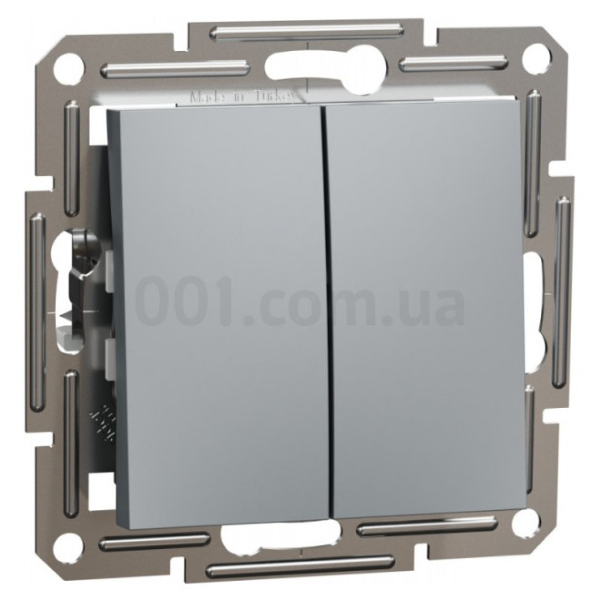 Переключатель двухклавишный (самозажимные клеммы) Asfora сталь, Schneider Electric 256_256.jpg