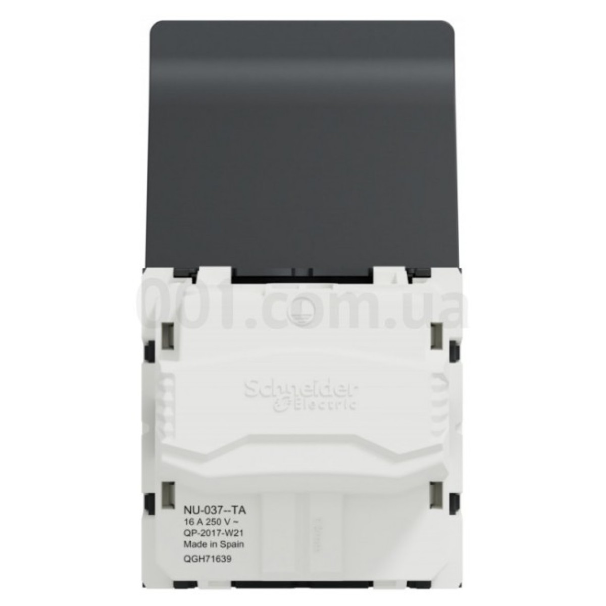 Розетка с з/к, шторками и крышкой 16А (винтовые зажимы) Unica New антрацит, Schneider Electric 98_98.jpg - фото 6