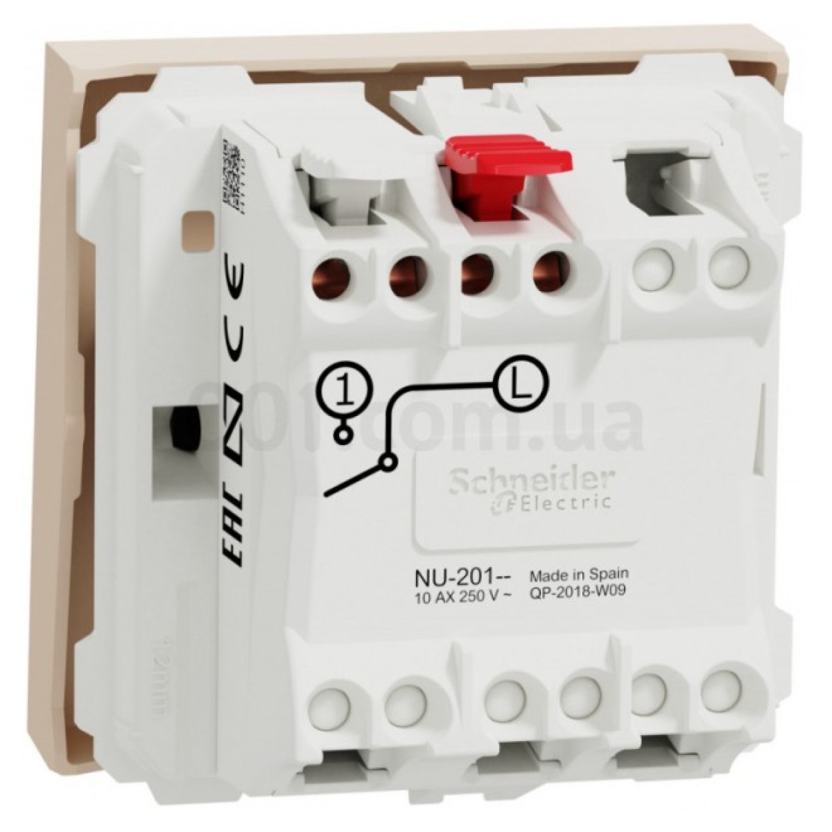 Выключатель 1-клавишный (2 модуля) 10А Unica New бежевый, Schneider Electric 98_98.jpg - фото 8