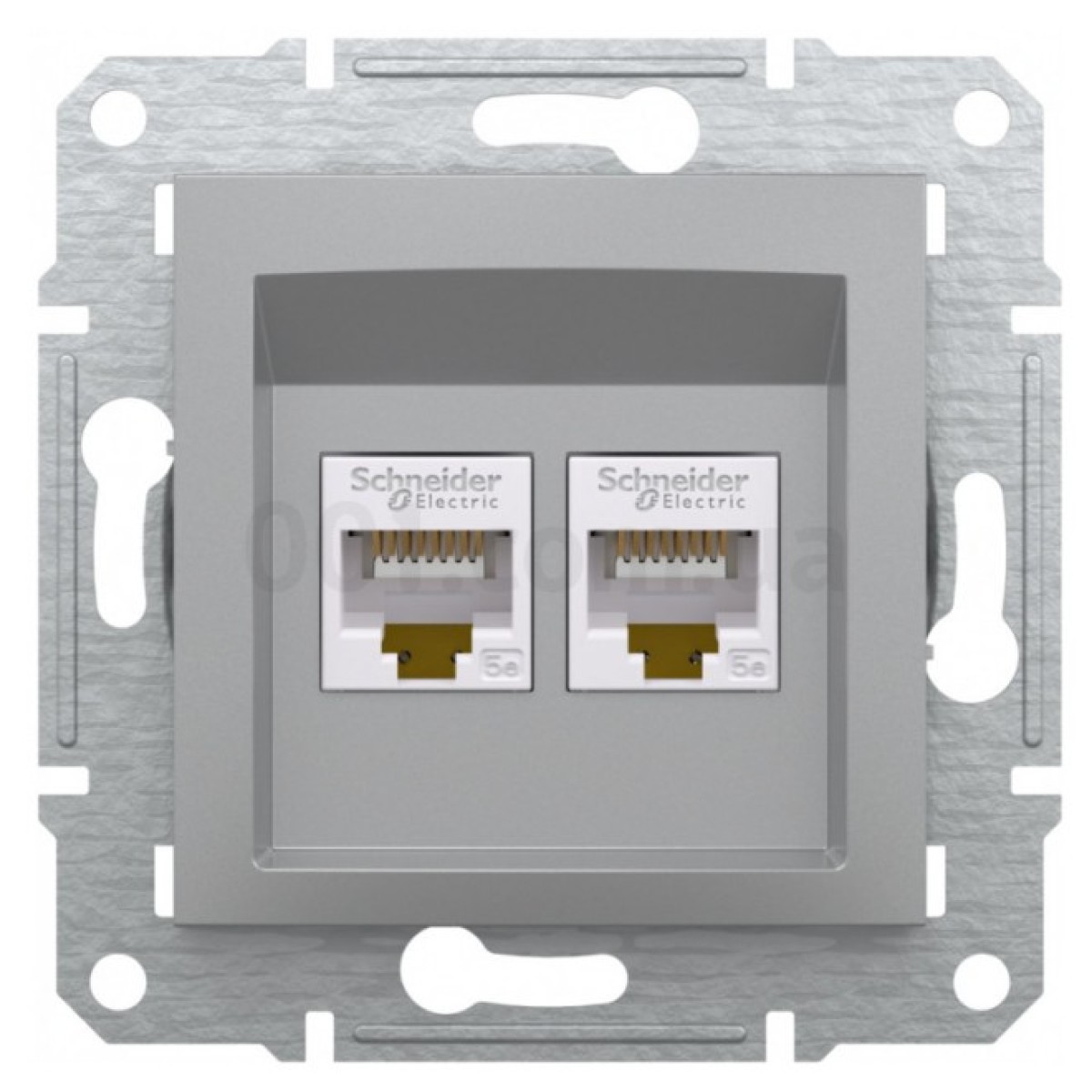 Розетка компьютерная (RJ45) кат.5e UTP двойная Asfora алюминий, Schneider Electric 98_98.jpg - фото 6