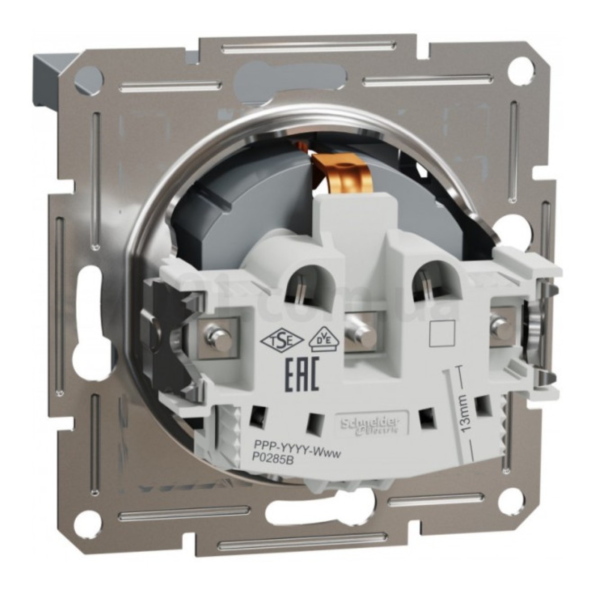 Розетка с з/к и крышкой Asfora сталь, Schneider Electric 98_98.jpg - фото 5