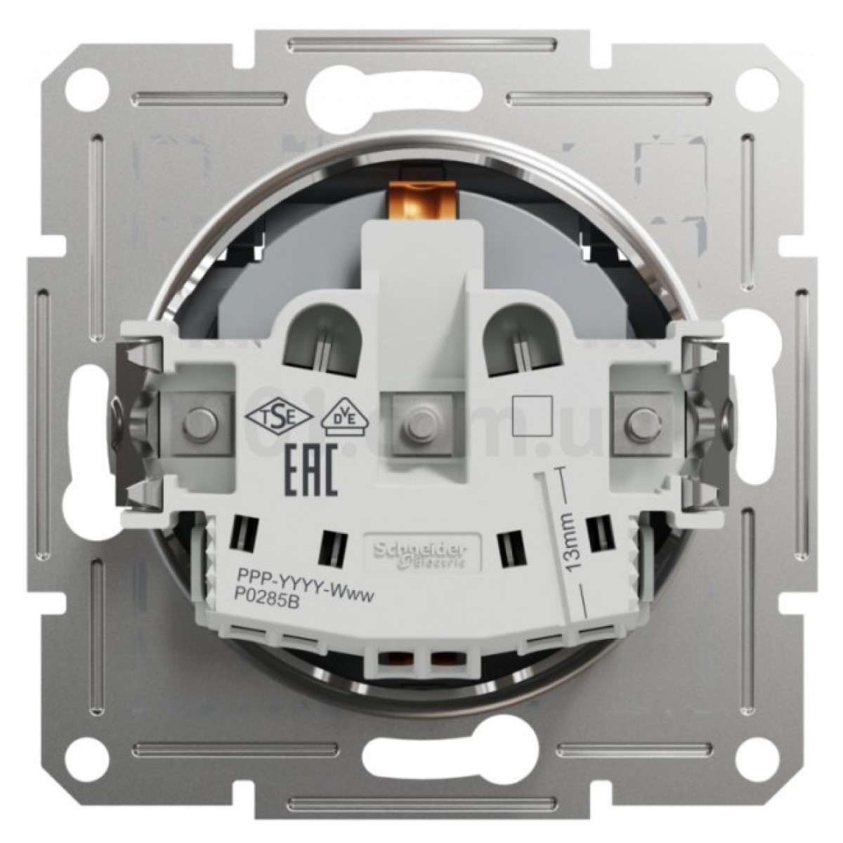Розетка с з/к и крышкой Asfora сталь, Schneider Electric 98_98.jpg - фото 6