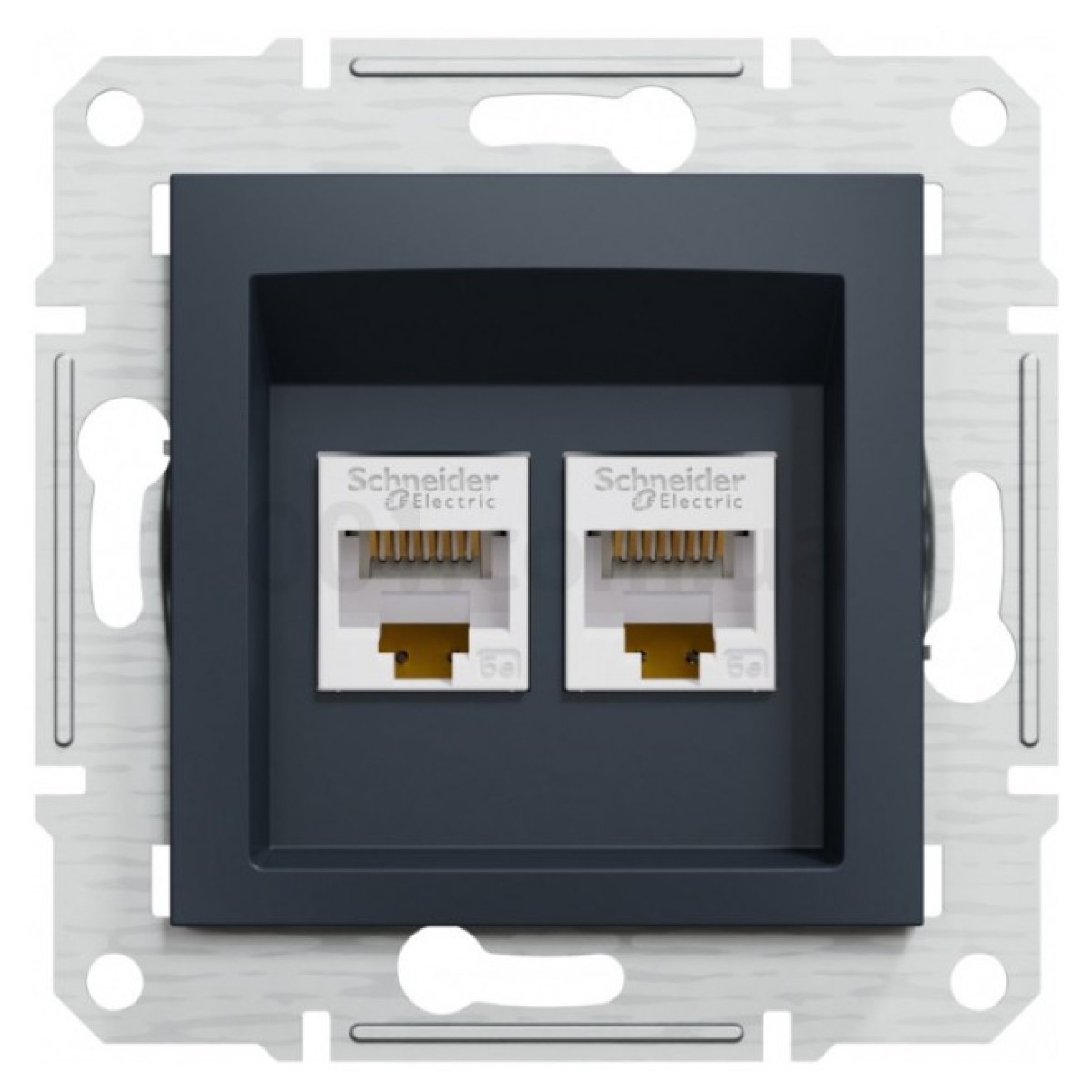 Розетка компьютерная (RJ45) кат.5e UTP двойная Asfora антрацит, Schneider Electric 98_98.jpg - фото 5