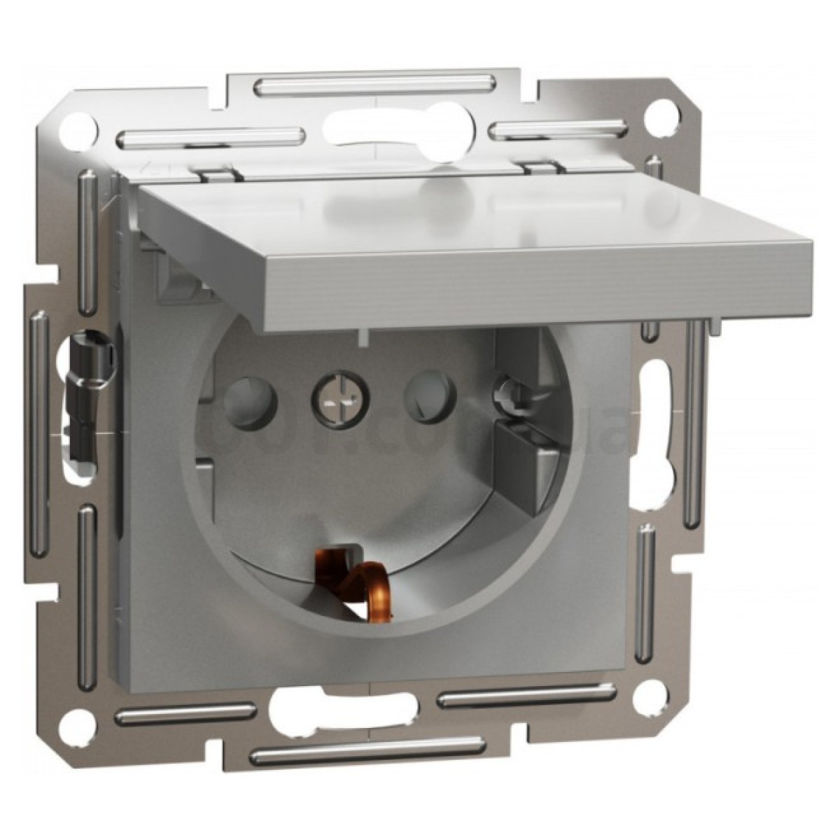 Розетка с з/к и крышкой Asfora алюминий, Schneider Electric 256_256.jpg