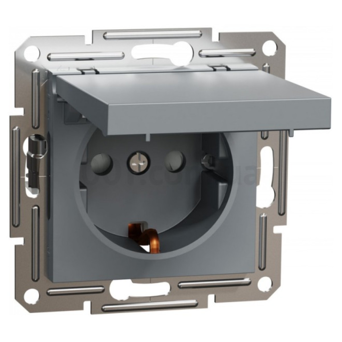 Розетка с з/к и крышкой Asfora сталь, Schneider Electric 256_256.jpg