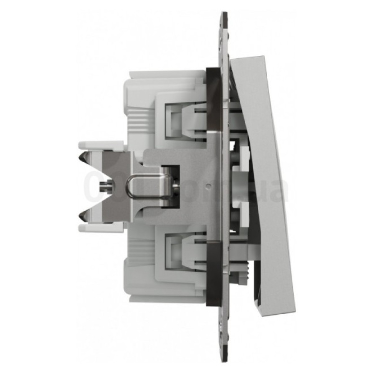 Выключатель двухклавишный (самозажимные клеммы) Asfora алюминий, Schneider Electric 98_98.jpg - фото 7