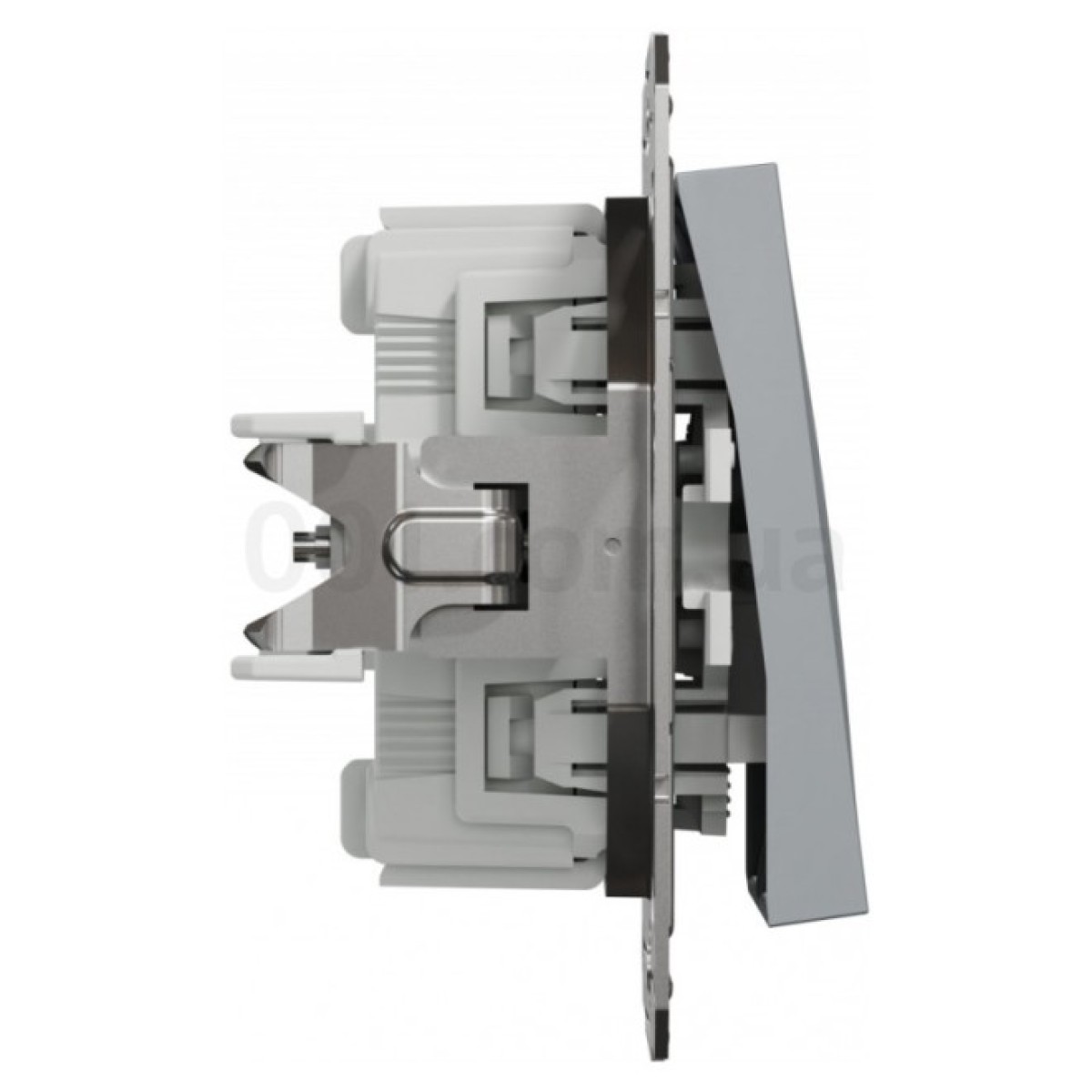 Переключатель двухклавишный (самозажимные клеммы) Asfora сталь, Schneider Electric 98_98.jpg - фото 8