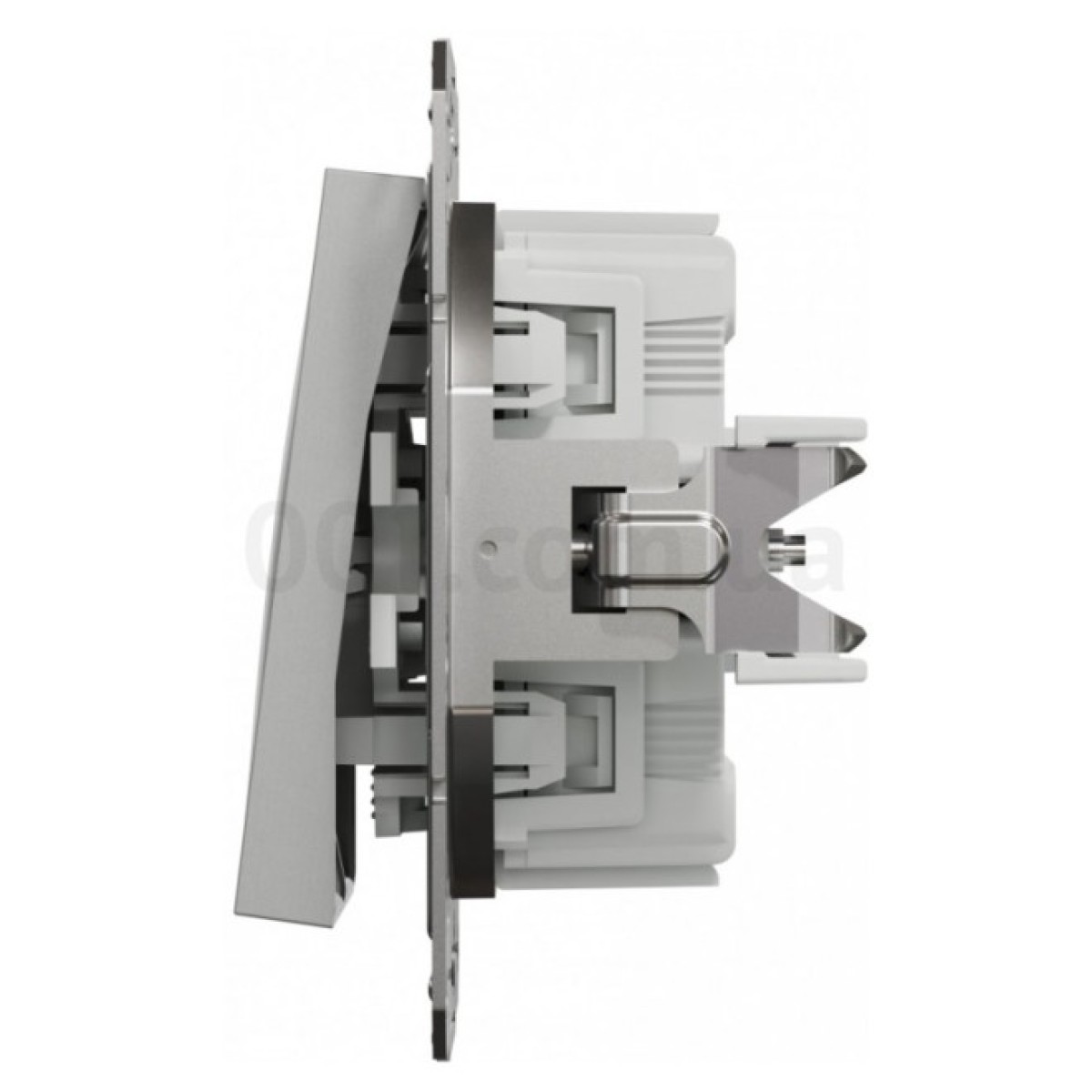 Выключатель двухклавишный (самозажимные клеммы) Asfora алюминий, Schneider Electric 98_98.jpg - фото 8