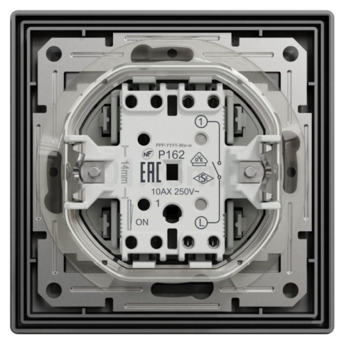 Выключатель одноклавишный (самозажимные клеммы) IP44 Asfora антрацит, Schneider Electric 98_98.jpg - фото 10