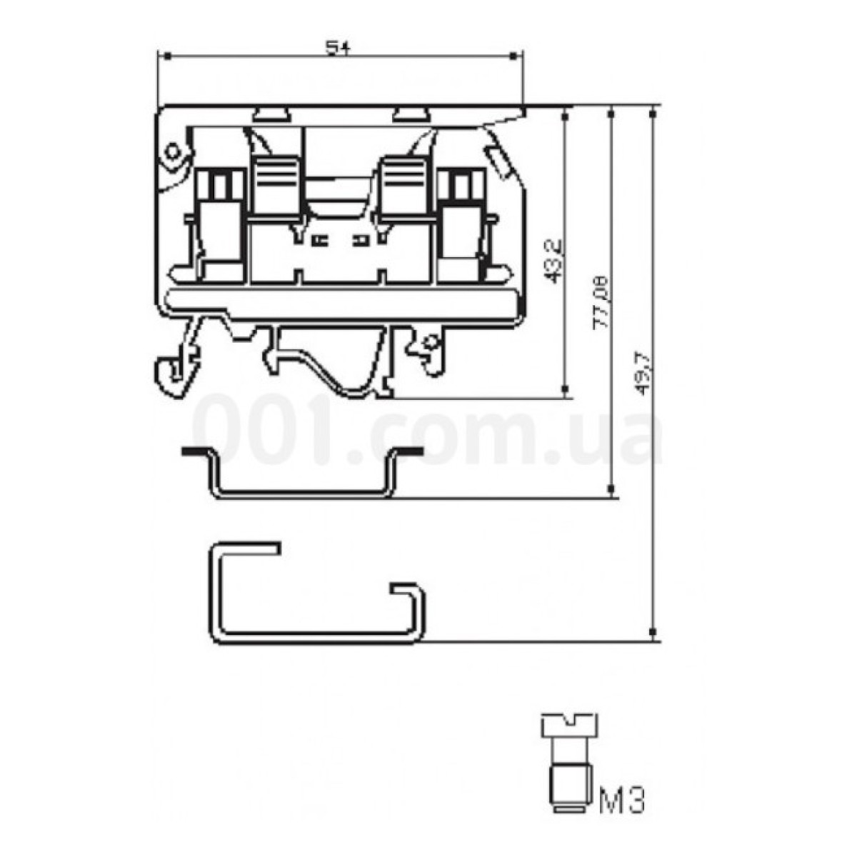 Клема гвинтова під запобіжник VSV 4 PA 4 мм² з втулкою бежева, ETI 98_98.jpg - фото 2