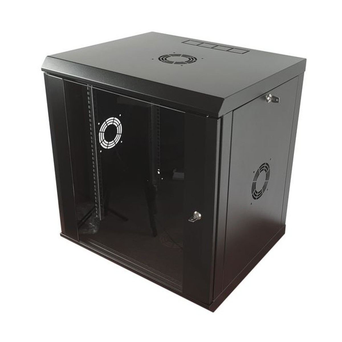 Шкаф серверный настенный 12U-600, стекло, черный 98_98.jpg - фото 2