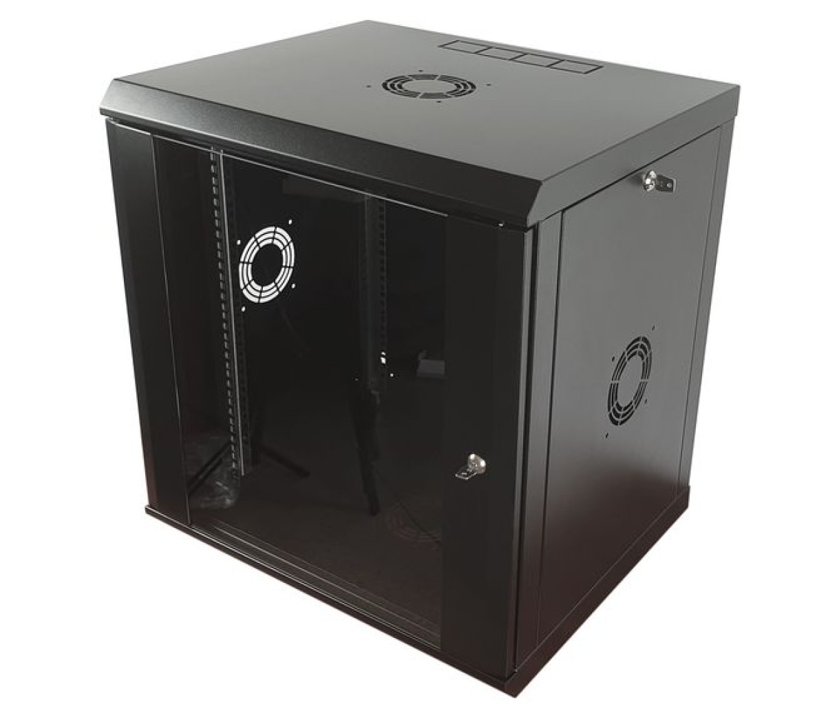 Серверный шкаф настенный 12U-500, стекло, черный - фото 2