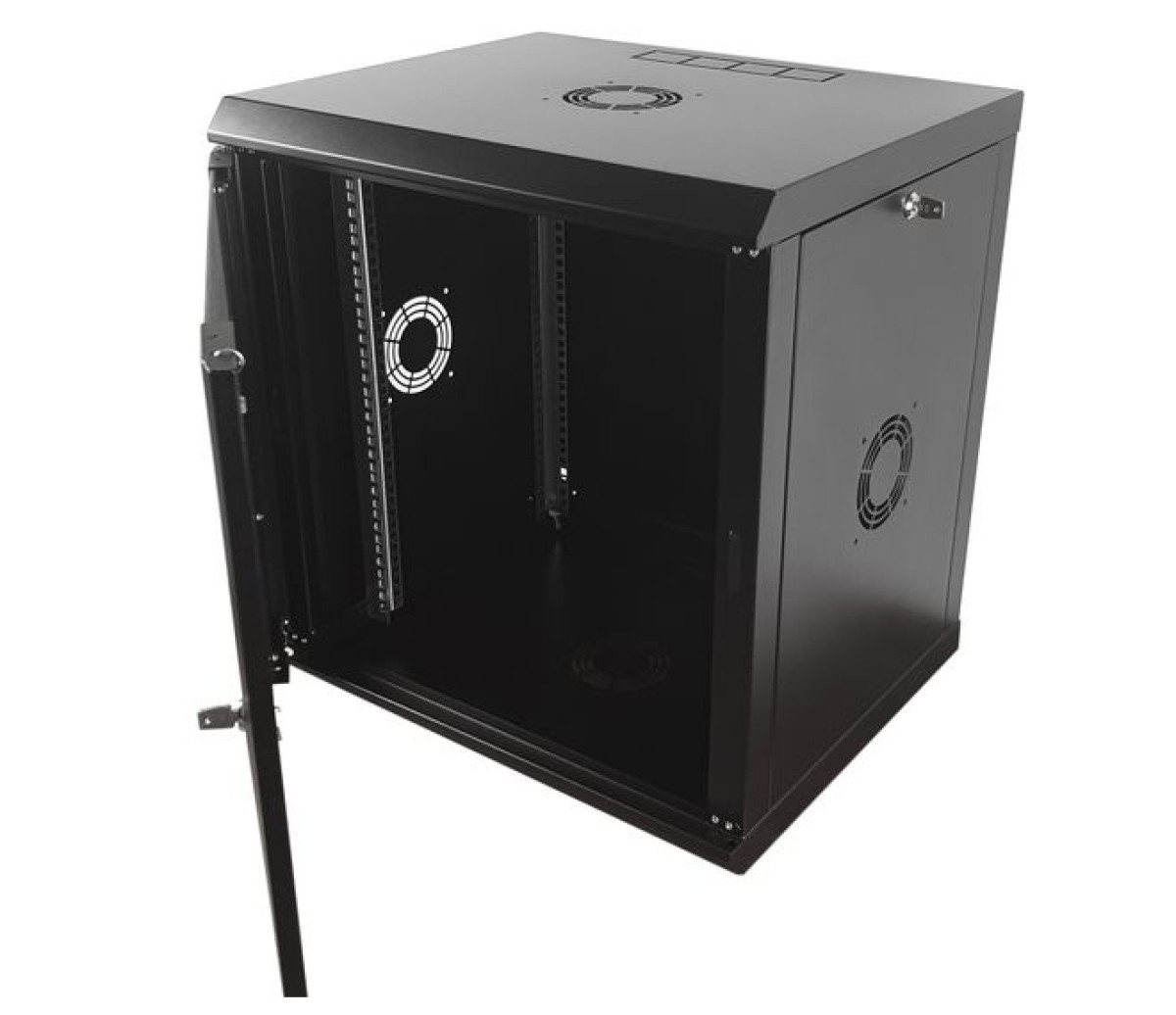 Серверный шкаф настенный 12U-500, стекло, черный - фото 4