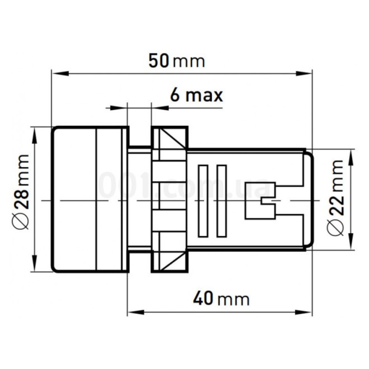 Арматура світлосигнальна ∅22мм 230В АС синя e.ad22.230.blue, E.NEXT 98_98.jpg - фото 2