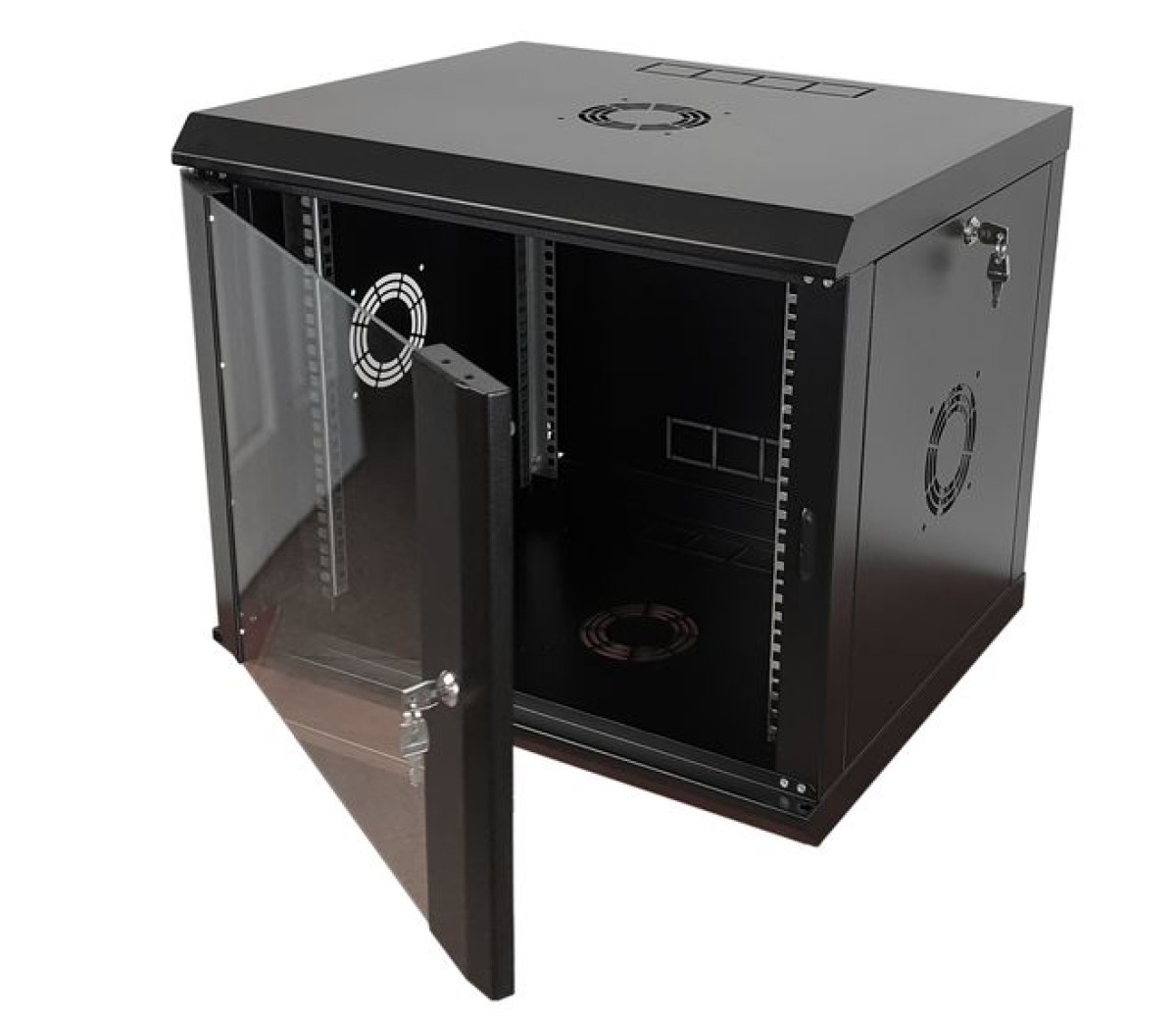 Шкаф серверный настенный 9U, 600, стекло, черный 98_85.jpg - фото 3