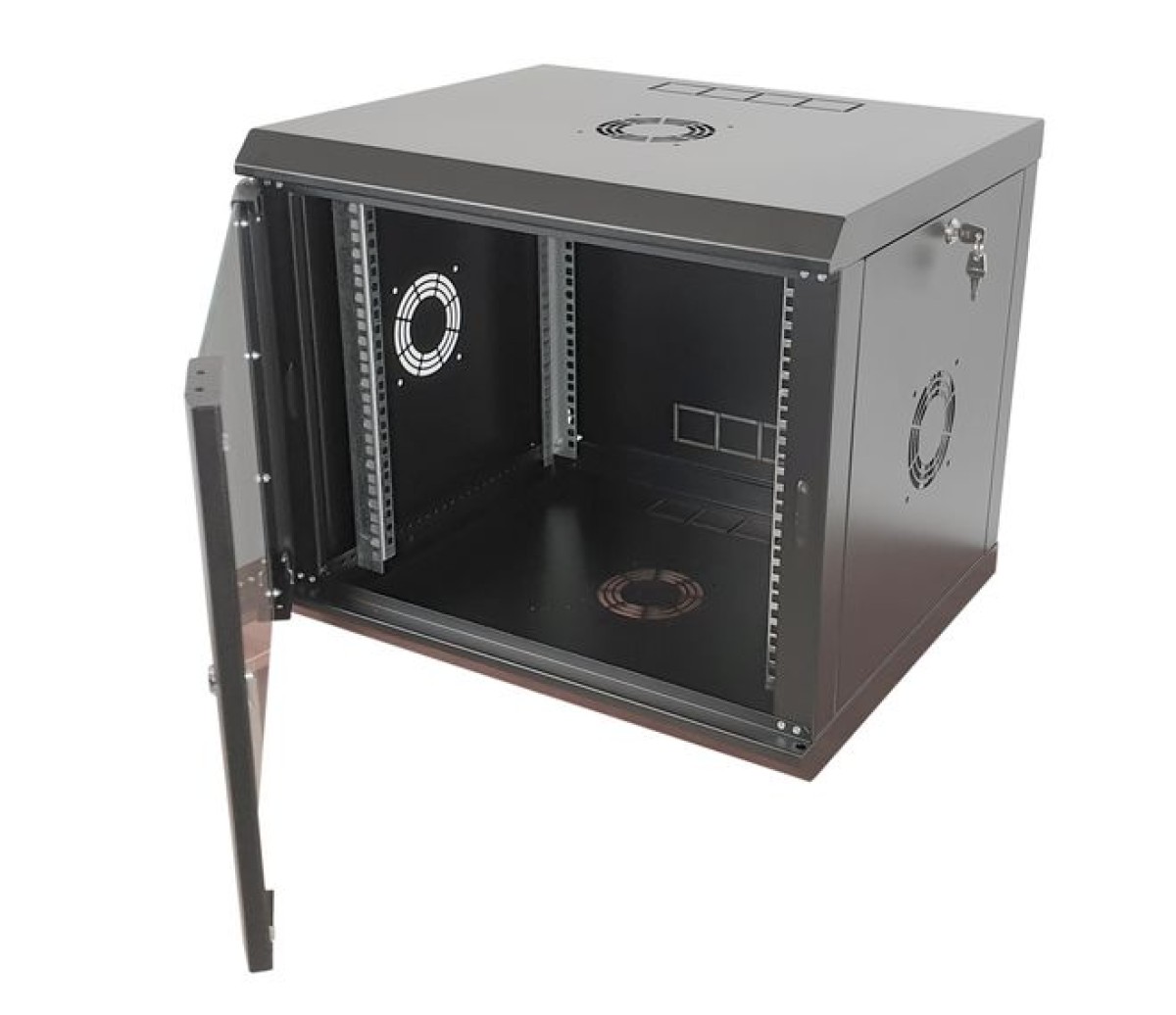 Шкаф серверный настенный 9U, 600, стекло, черный 98_85.jpg - фото 4