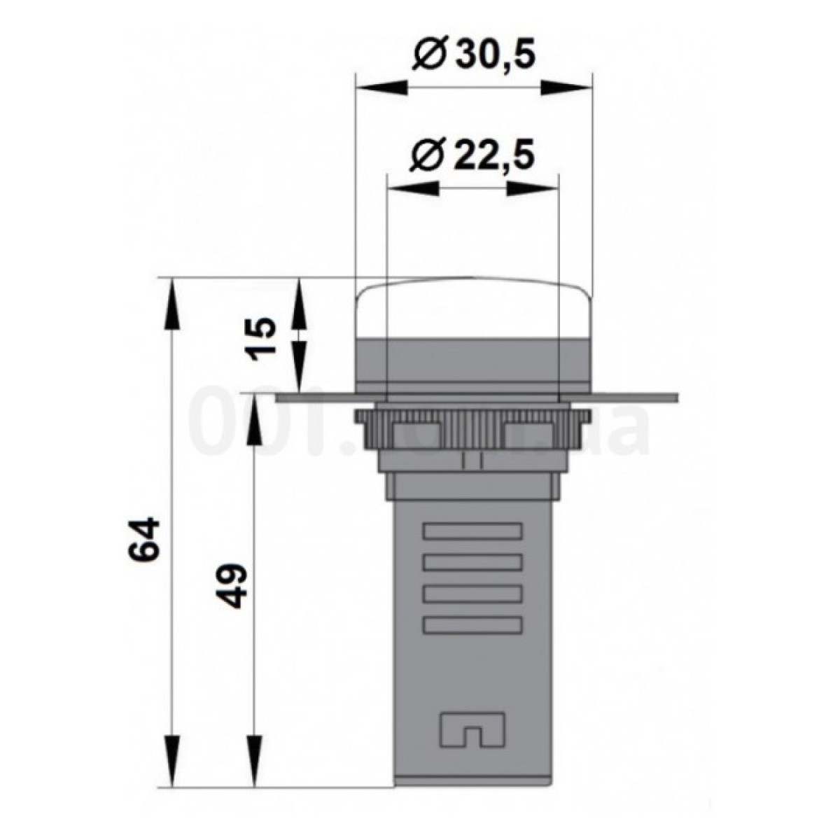 Светосигнальный индикатор LED 230В AC (моноблок) красный, SCHRACK TECHNIK 98_98.jpg - фото 2