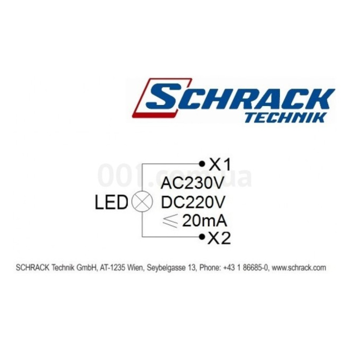 Світлосигнальний індикатор LED 230В AC (моноблок) жовтий, SCHRACK TECHNIK 98_98.jpg - фото 3