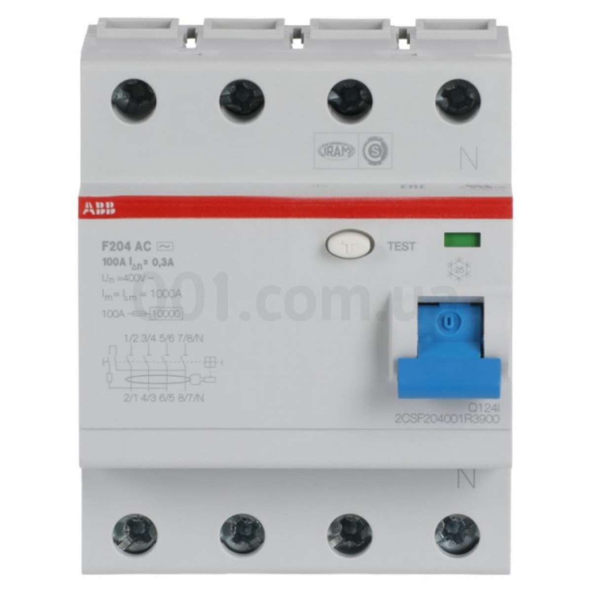 Диференційний вимикач (ПЗВ) F204AC-100/0.3 4P 100А 300мА тип AC, ABB 98_98.jpg - фото 2