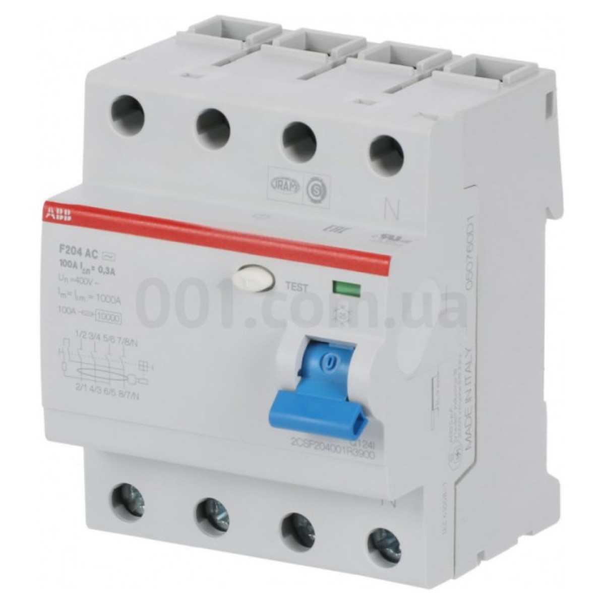 Диференційний вимикач (ПЗВ) F204AC-100/0.3 4P 100А 300мА тип AC, ABB 256_256.jpg