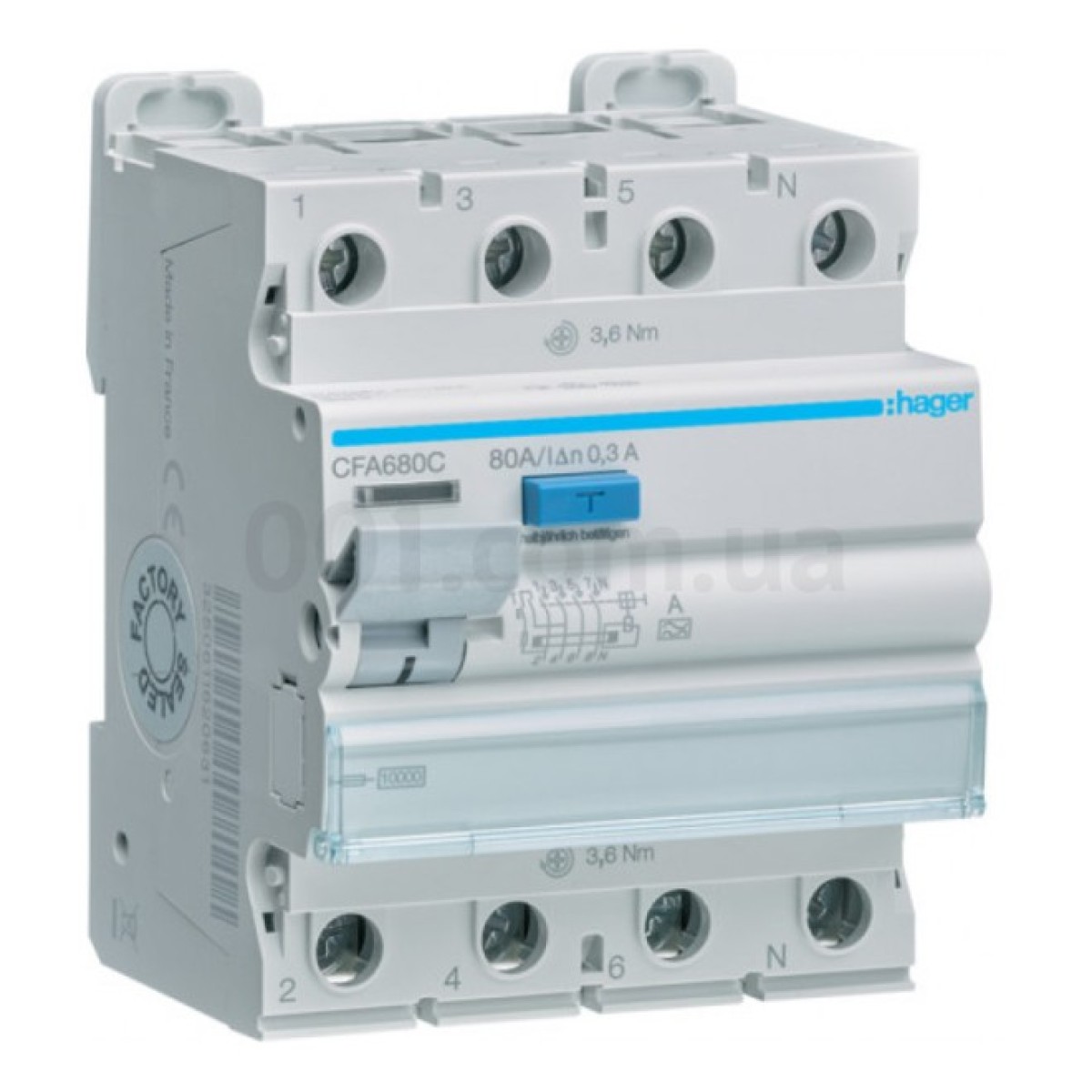 Устройство защитного отключения (УЗО) CFA680C 4P 10kA 80A 300mA тип A, Hager 256_256.jpg