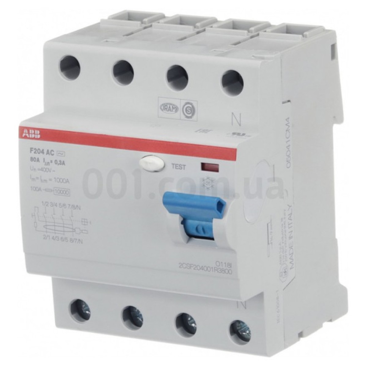 Диференційний вимикач (ПЗВ) F204AC-80/0.3 4P 80А 300мА тип AC, ABB 256_256.jpg