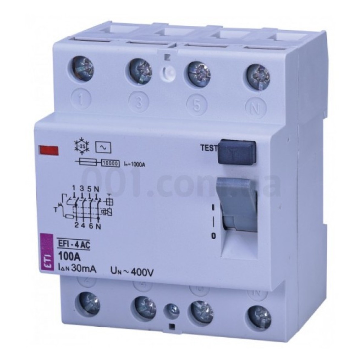 Дифференциальное реле (УЗО) EFI-4 100А 30мА тип AC 10кА, ETI 256_256.jpg