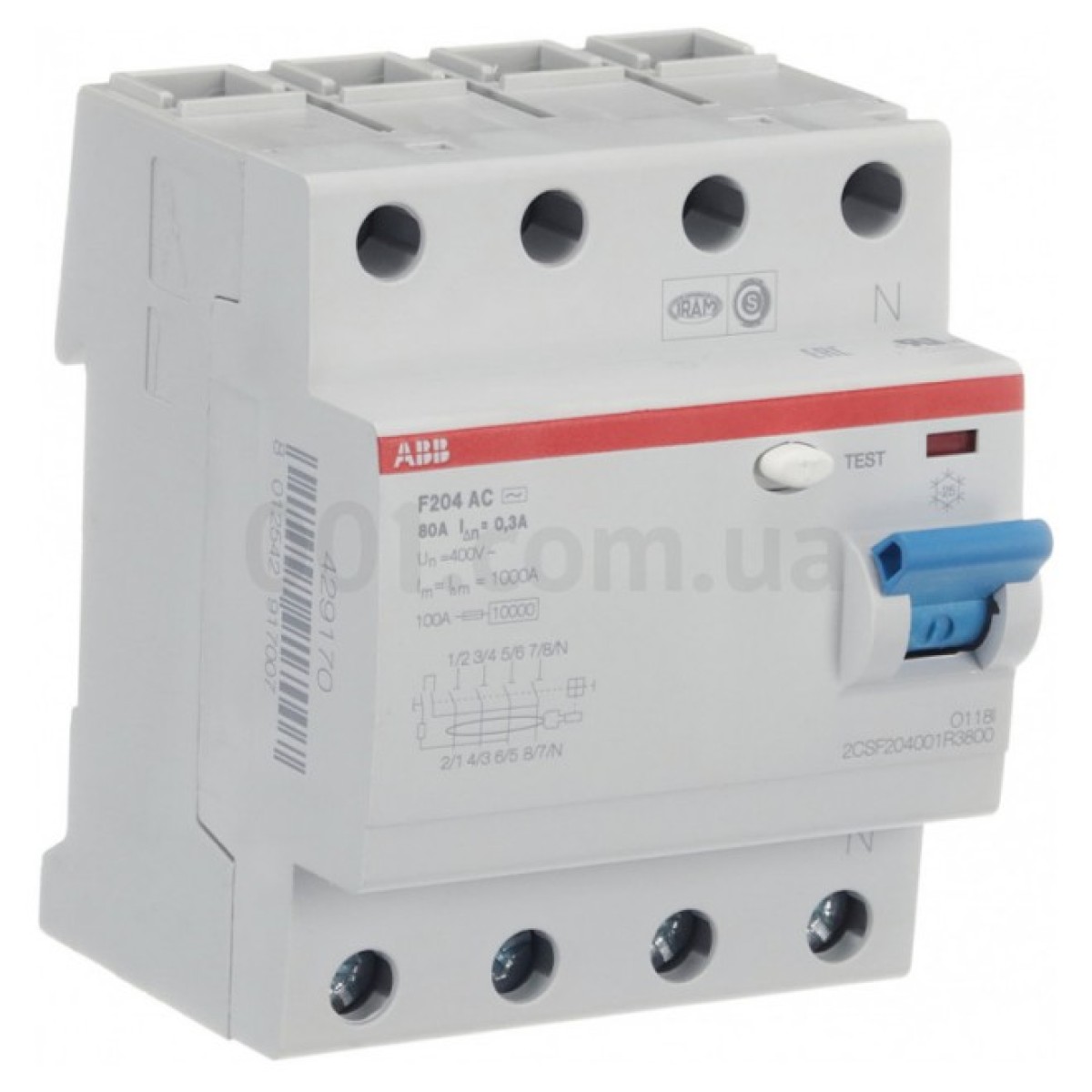 Диференційний вимикач (ПЗВ) F204AC-80/0.3 4P 80А 300мА тип AC, ABB 98_98.jpg - фото 5