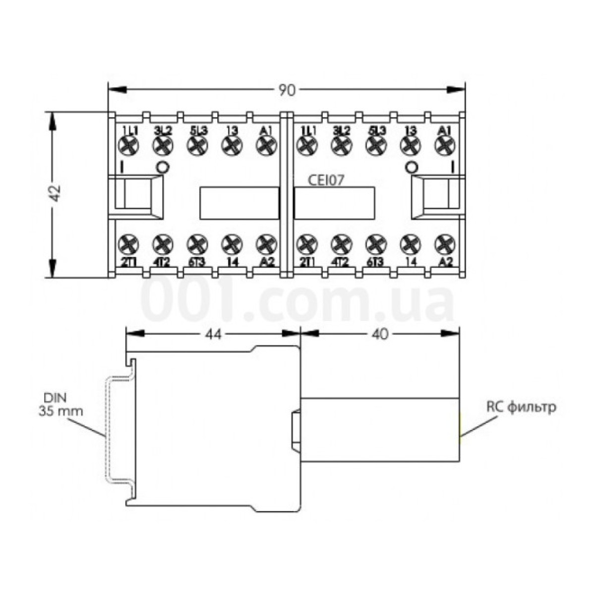 Контактор CEI 07.10 230V/AC 3,5A 1,5kW AC3, ETI 98_98.jpg - фото 2