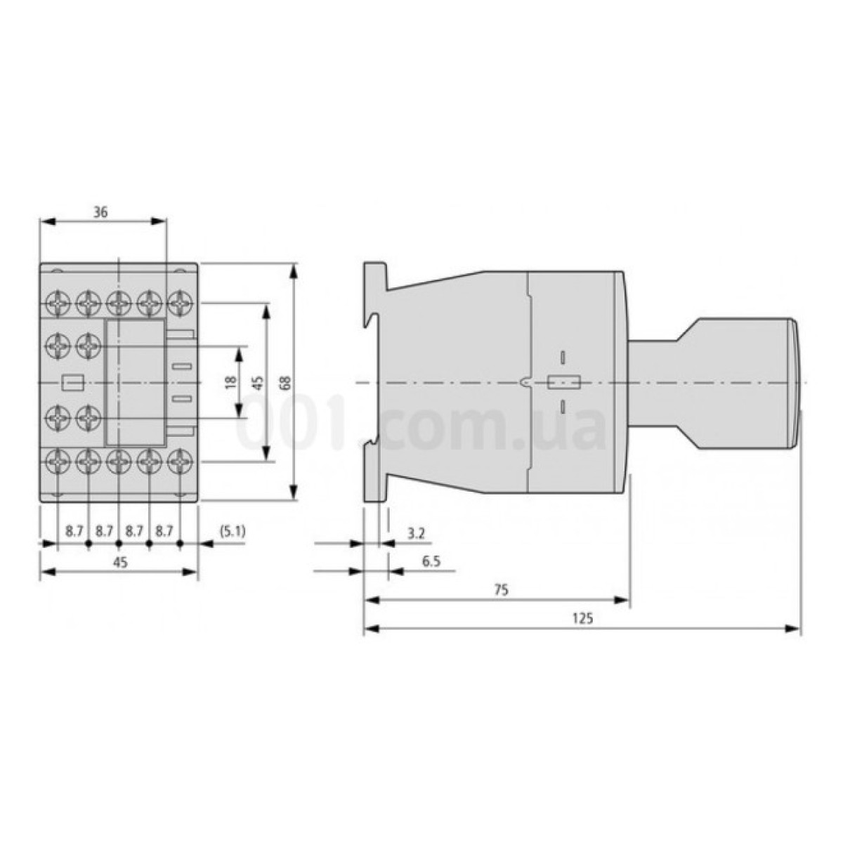 Контактор DILM9-10 (230V50HZ, 240V60HZ) 9А 230В/AC 1НО, Eaton 98_98.jpg - фото 6