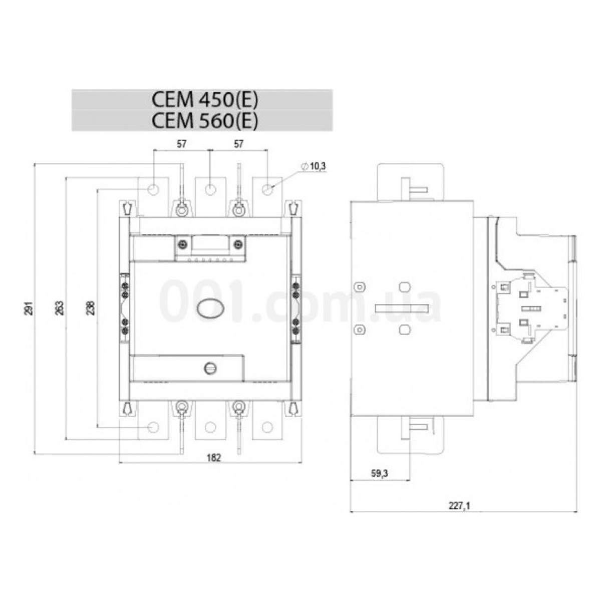 Контактор CEM 450E.22-255V-AC/DC 450A 260kW AC3, ETI 98_98.jpg - фото 2