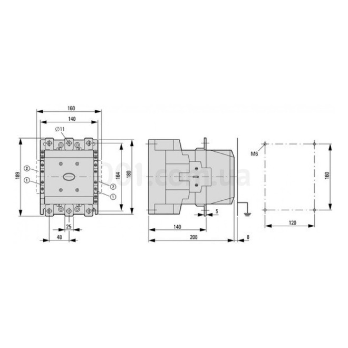 Контактор DILM250-S/22 (220-240V50/60HZ) 250А 230В/AC 2НО+2НЗ, Eaton 98_98.jpg - фото 3