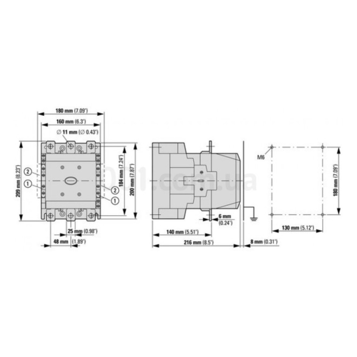 Контактор DILM400-S/22 (220-240V50/60HZ) 400А 230В/AC 2НО+2НЗ, Eaton 98_98.jpg - фото 5