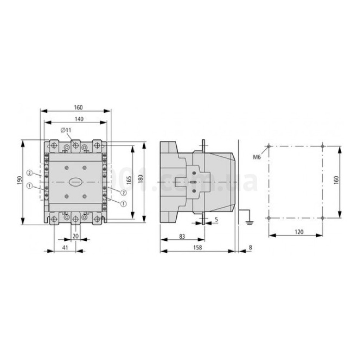 Контактор DILM185A/22 (RAC240) 185А 230В/AC 2НО+2НЗ, Eaton 98_98.jpg - фото 6