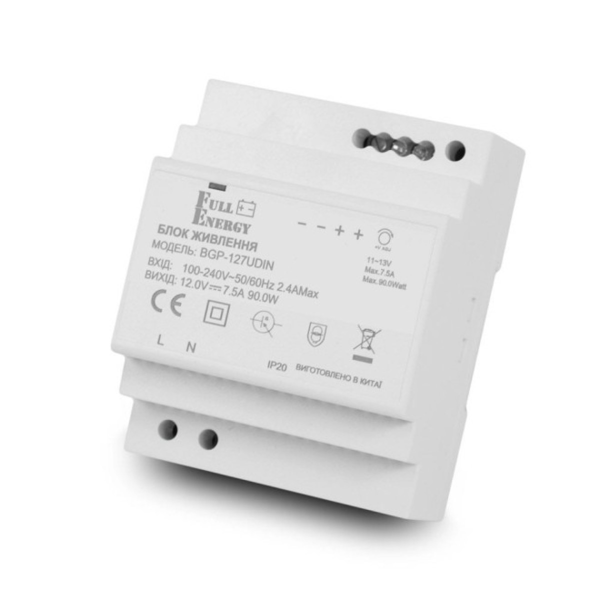 Блок живлення Full Energy BGP-127UDIN 12 В / 7.5 А для кріплення на DIN рейку 256_256.jpg
