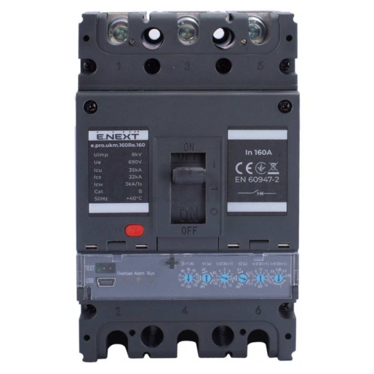 Шафовий автоматичний вимикач e.pro.ukm.160Re.160 з електронним розчеплювачем 3P 160А, E.NEXT 98_98.jpg - фото 2