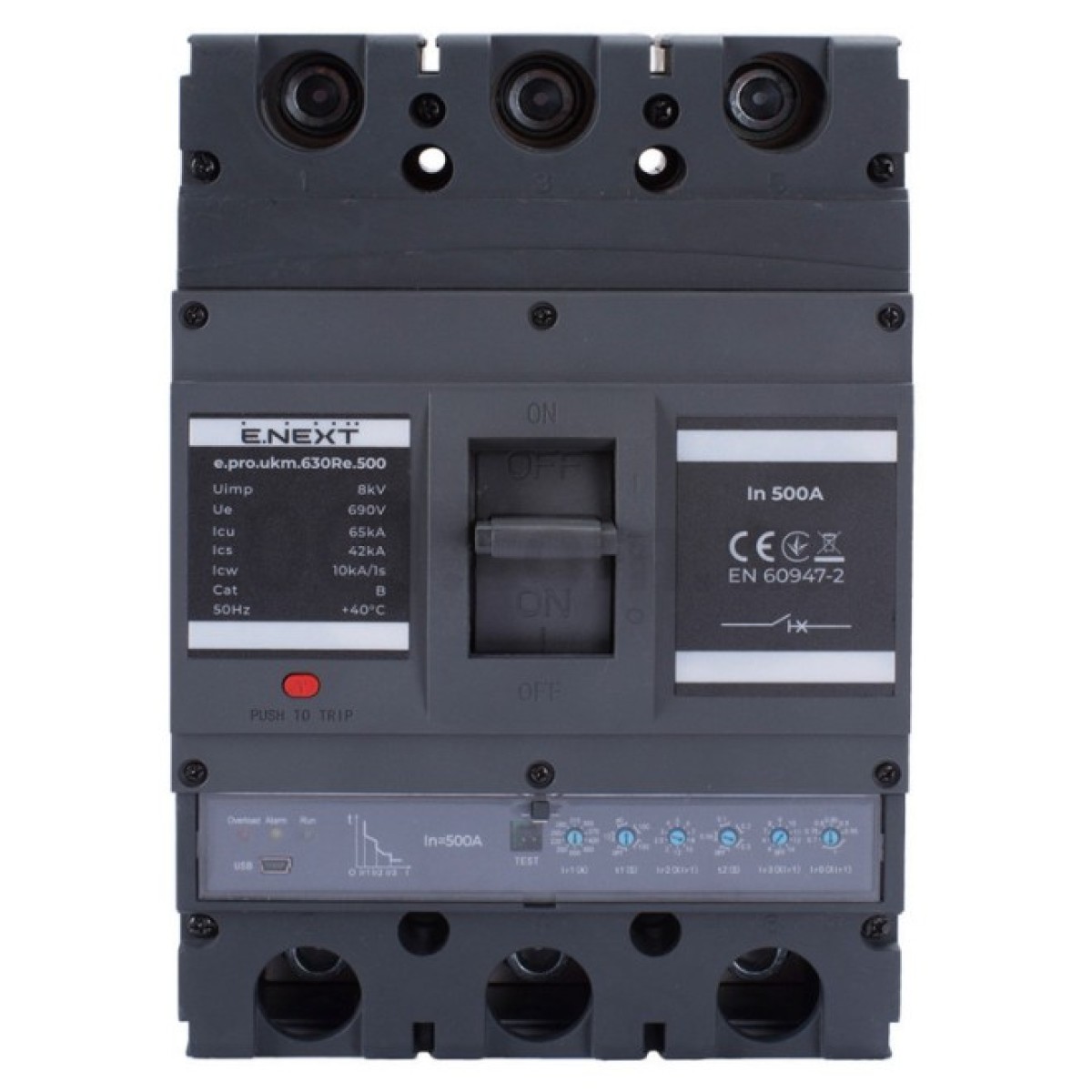 Шафовий автоматичний вимикач e.pro.ukm.630Re.500 з електронним розчеплювачем 3P 500А, E.NEXT 98_98.jpg - фото 3