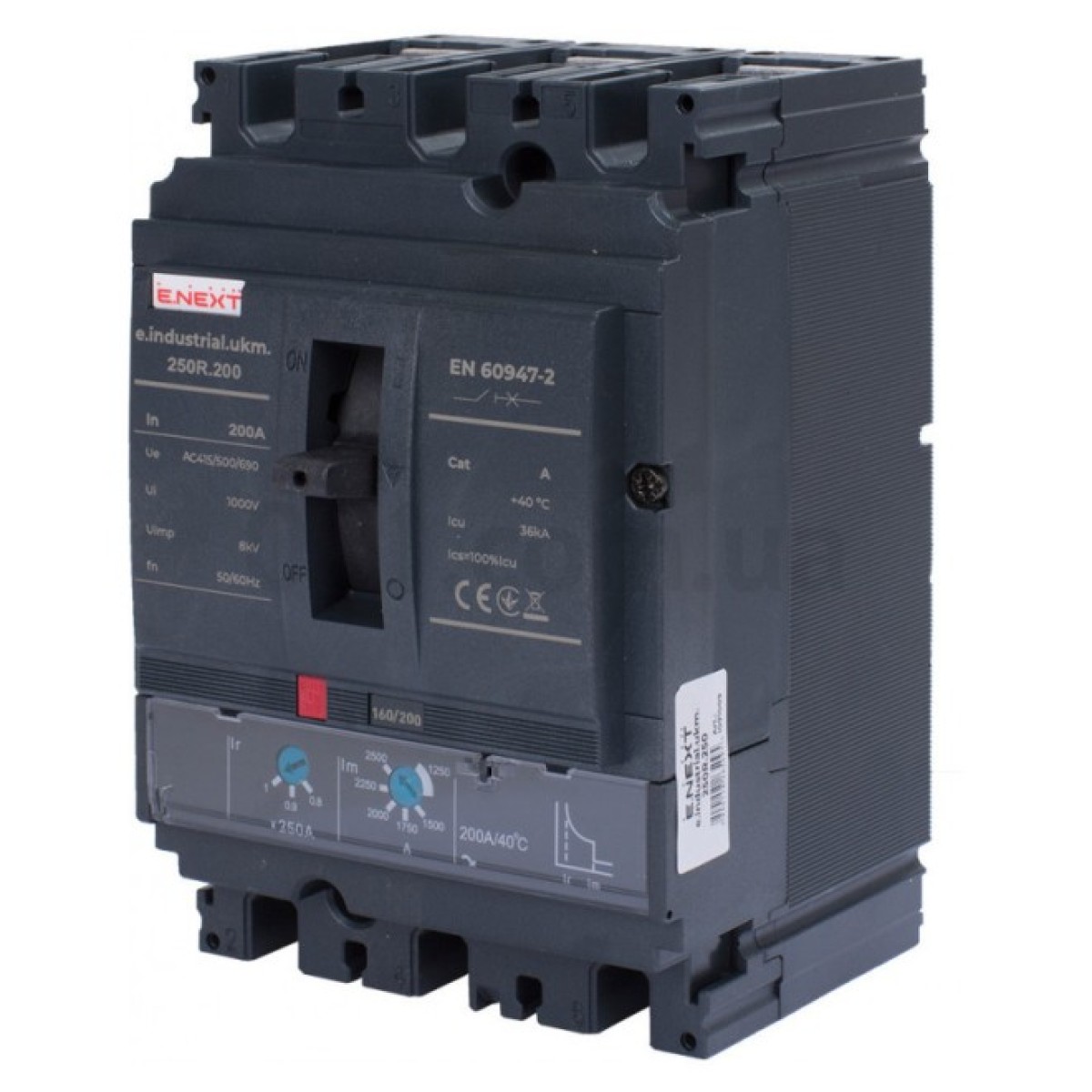 Шафовий автоматичний вимикач e.industrial.ukm.250R.200 з регулюванням 3P 200А, E.NEXT 256_256.jpg