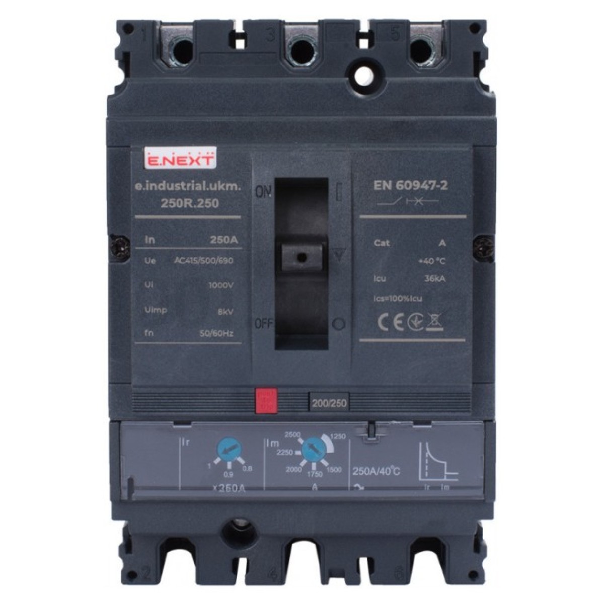 Шкафной автоматический выключатель e.industrial.ukm.250R.250 с регулированием 3P 250А, E.NEXT 98_98.jpg - фото 5