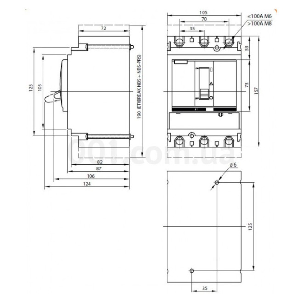 Автоматический выключатель NBS-TMD 250/3L 3P 200A 36кА, ETI 98_98.jpg - фото 3